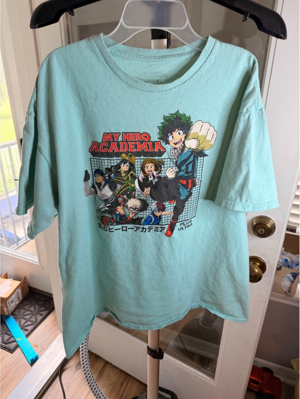 My Hero Academia mint green graphic T shirt
